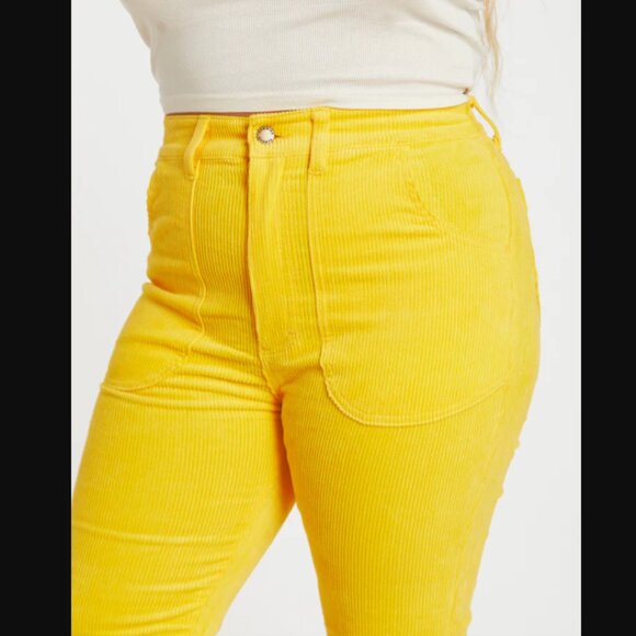 Hammies Yellow Corduroy Flare Pants 28" - Picture 2 of 8